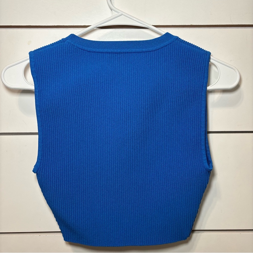 Aritzia Blue Ribbed Tank Top - Picture 4 of 7